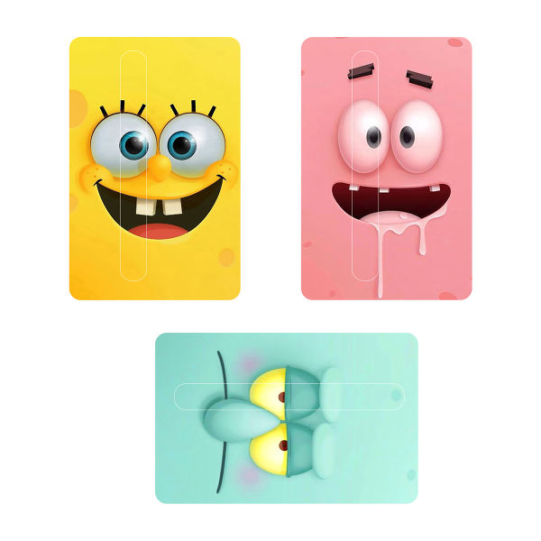 استیکر کارت پیکسل میکسل مدل باب اسفنجی مجموعه 3 عددی
