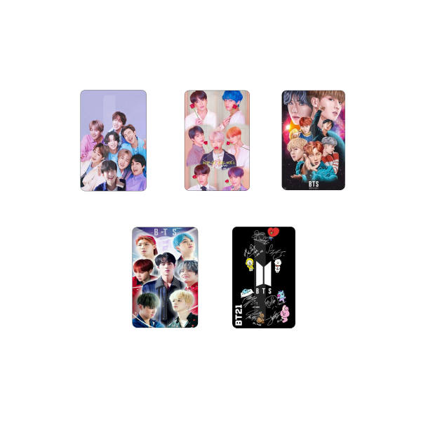 استیکر کارت طرح بی تی اس کد 01 مجموعه 5 عددی