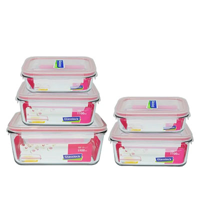 ظرف نگهدارنده گلس لاک مدل GL-08 مجموعه 5 عددی