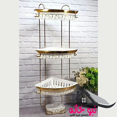 قفسه حمام مدل سه طبقه طرح ماربل