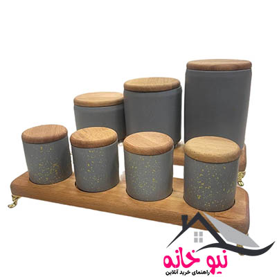 ست پاسماوری 7 پارچه روهام مدل شکس گرانیت چوب راش