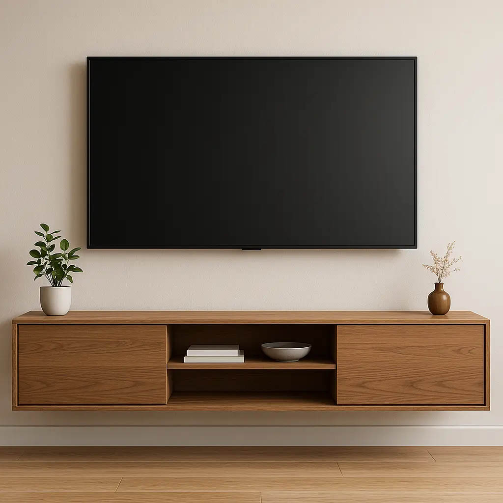 تلویزیون روی دیوار بدون میز