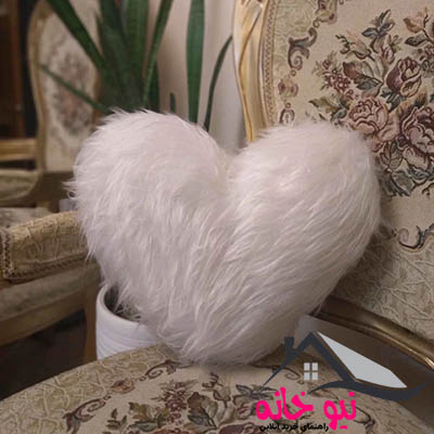 کوسن کالامیر مدل خز خرگوشی طرح قلب