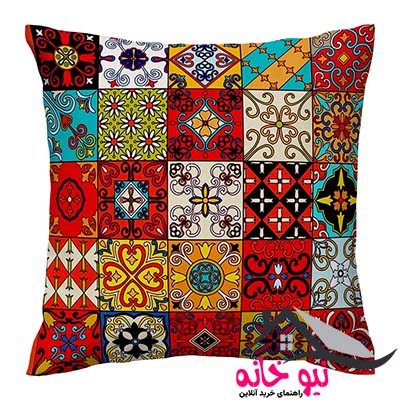 کاور کوسن مدل چهل تیکه دورو طرح دار کد 9840