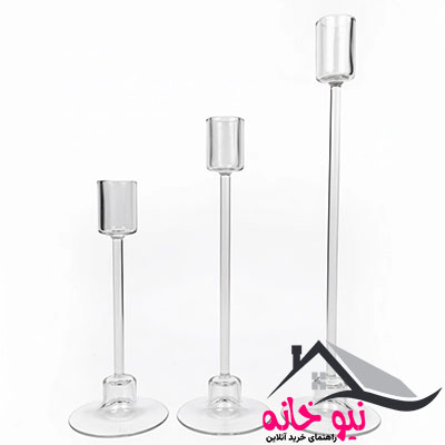 شمعدان مدل ارمغان مناسب برای شمع استوانه‌ای مجموعه 3 عددی
