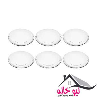 بشقاب غذاخوری نوری تازه سری دیاموند مدل 401022T بسته 6 عددی