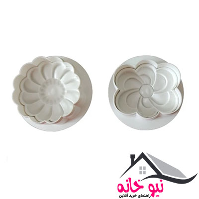 کاتر شیرینی پزی به گز مدل فشاری طرح گل مجموعه 2 عددی