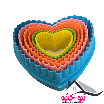 کاتر شیرینی پزی مدل قلب مجموعه 6 عددی