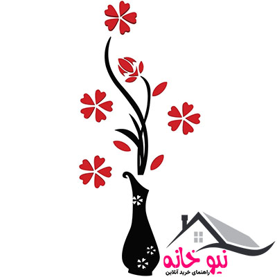 استیکر چوبی ژیوار مدل گلدان گل