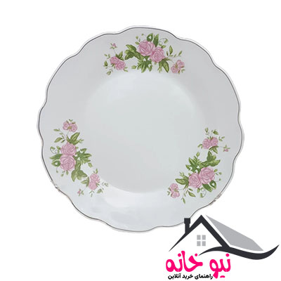 بشقاب غذاخوری مدل گلسرخی مجموعه 6 عددی
