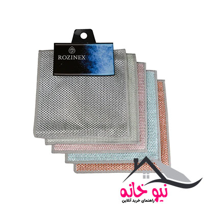 اسکاچ و سیم ظرفشویی روزینکس مدل ضدخش ٢ لایه بسته ۵ عددی