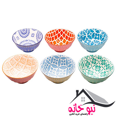 پیاله دنی هوم مدل رنگی سرامیکی 2000 مجموعه 6 عددی