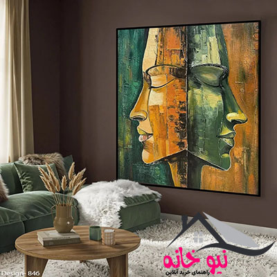 تابلو طرح دکوراتیو مدرن مدل چهره کد 846 فریم مشکی