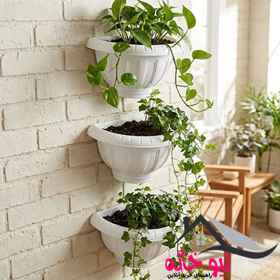 گلدان دیواری مدل پلاستیکی کد27cm بسته 3 عددی
