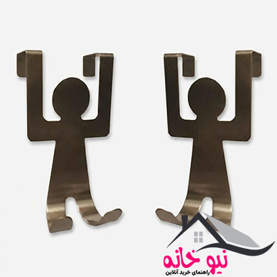 آویز حوله مدل آدمک استیل بسته 2 عددی