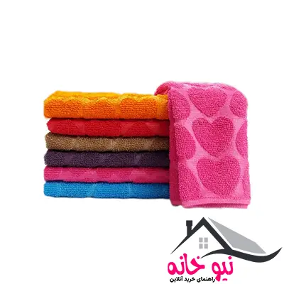 دستمال آشپزخانه ابراف طرح قلب مدل ABH406 بسته 6 عددی