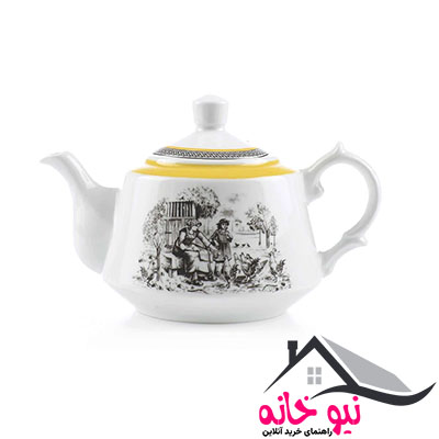 قوری چینی زرین ایران مدل لندنی 5 ویلیج درجه یک