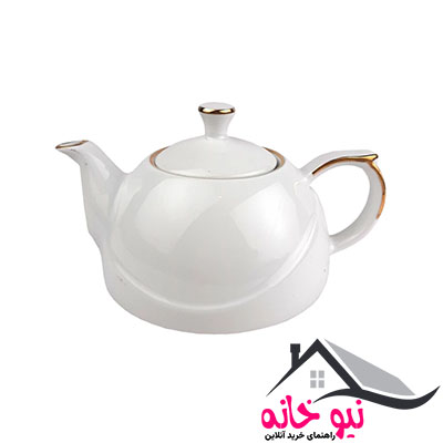 قوری لوریان چینی مدل بهار ساده خط طلا کد 701