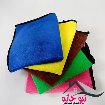 دستمال نظافت آشپزخانه مدل حوله ای تنظیف میکروفایبر کد 40X40 بسته 5 عددی