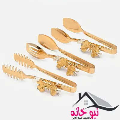 انبر سالاد مدل پروانه ای H0562 مجموعه 3 عددی