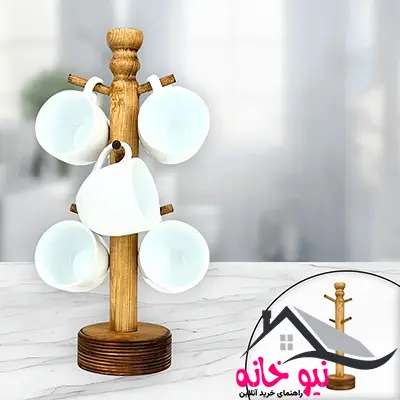 استند لیوان مدل چوبی کد JL02